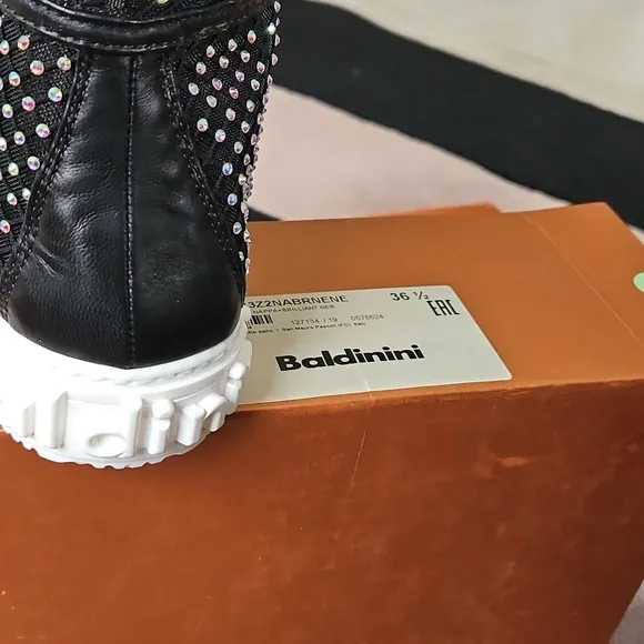 BALDININI 🇮🇹 WOMEN'S Nappa LEATHER   Brilliant FASHION SNEAKERS new 36 1/2