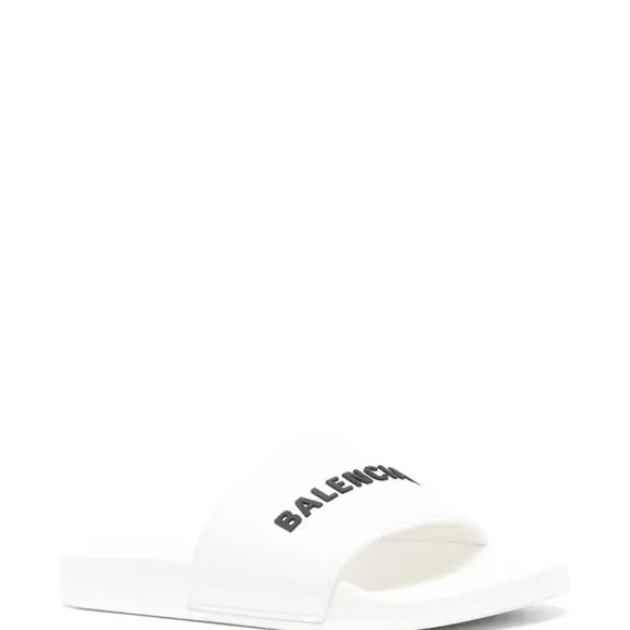 Balenciaga logo-embossed pool slides Women