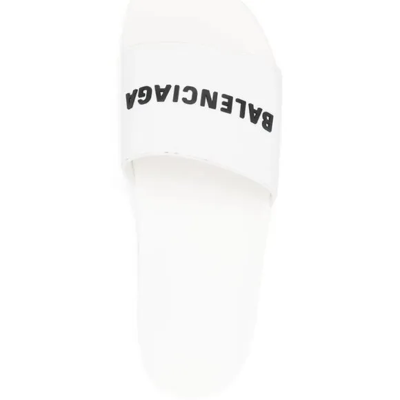Balenciaga logo-embossed pool slides Women