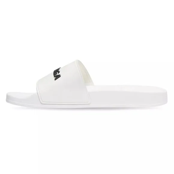 Balenciaga logo-embossed pool slides Women