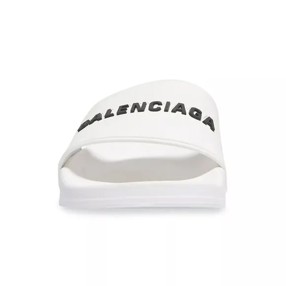 Balenciaga logo-embossed pool slides Women