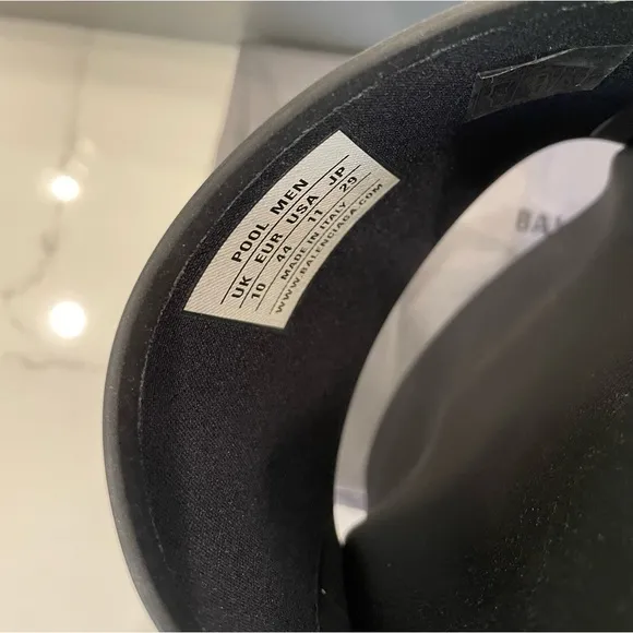 Balenciaga Mens Logo Rubber Pool Slides 44/11