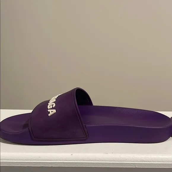 Balenciaga Rubber Graphic Purple Print Slides