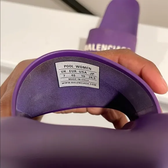 Balenciaga Rubber Graphic Purple Print Slides
