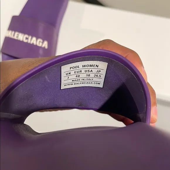 Balenciaga Rubber Graphic Purple Print Slides