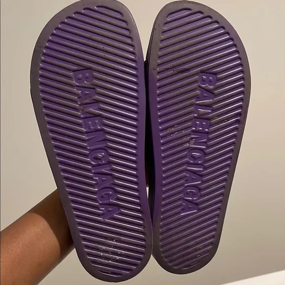 Balenciaga Rubber Graphic Purple Print Slides