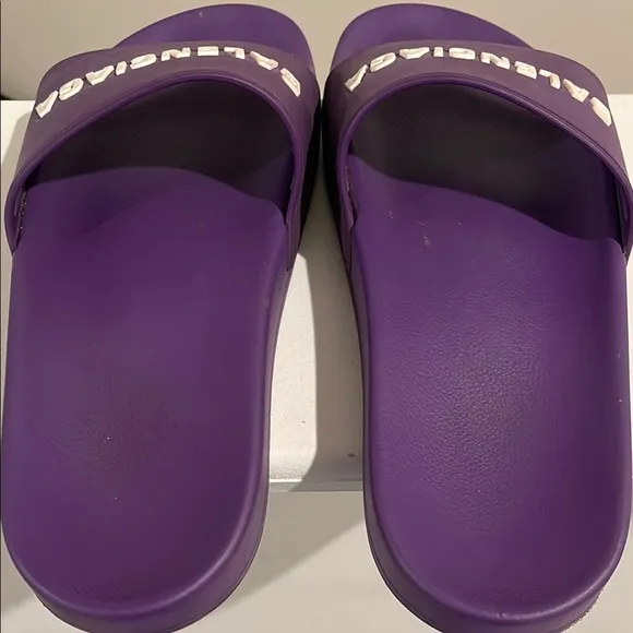 Balenciaga Rubber Graphic Purple Print Slides