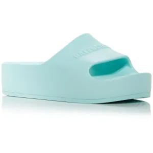 Balenciaga Womens Chunky Slide Blue Rubber Pool Slides Shoes New