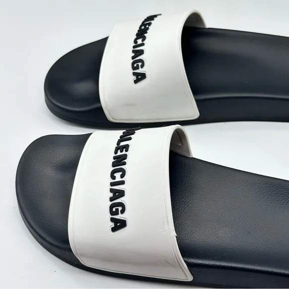 Balenciaga Women's Logo Pool Slides size 8