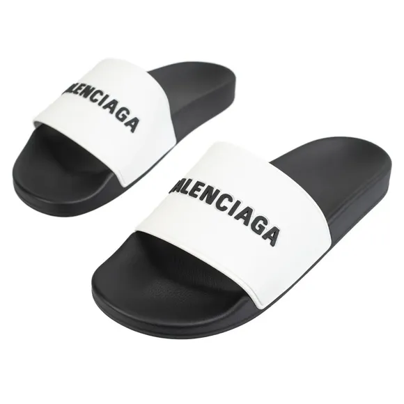 Balenciaga Women's Logo Pool Slides size 8