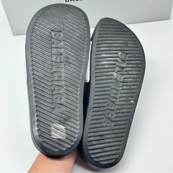 Balenciaga Women's Logo Pool Slides size 8