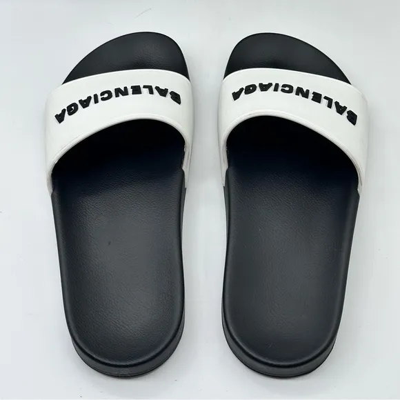 Balenciaga Women's Logo Pool Slides size 8