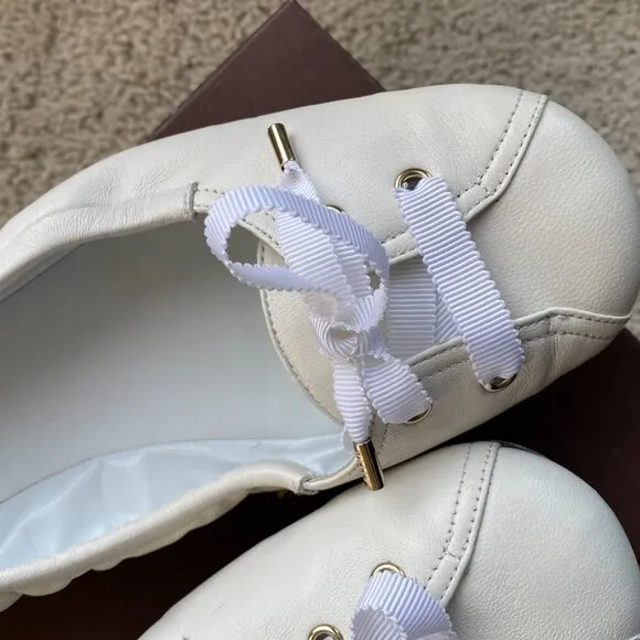 Bally Barth Ballet Flats White Size 8 Swiss Made EUC Worn Once