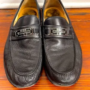 Bally buttery soft Italian leather logo buckle loafers sz 10