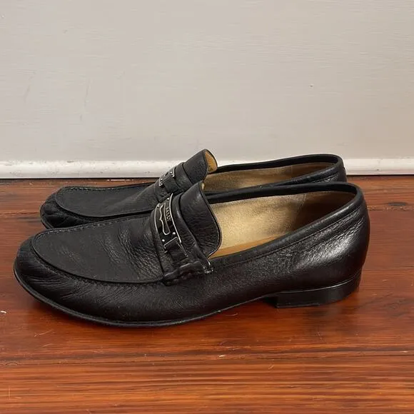 Bally buttery soft Italian leather logo buckle loafers sz 10