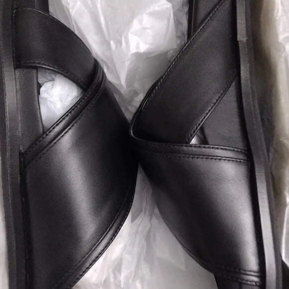 Banana Republic Ravello Leather Slides NWT  | Black Sandals | size 9