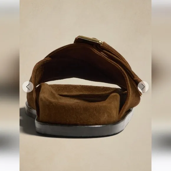 Banana Republic Ravello Suede Slide in Tobacco Brown