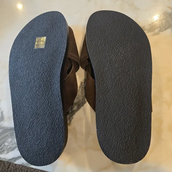 Banana Republic Ravello Suede Slide in Tobacco Brown