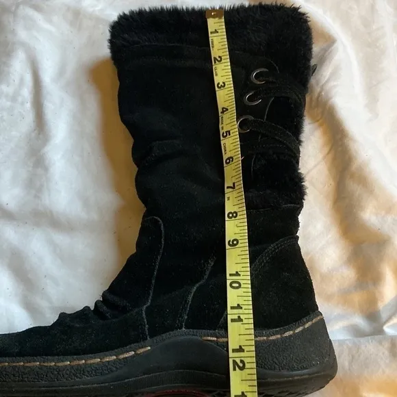 𝅺bare Traps Erin Weatherproof Suede and Faux Fur Tall Boots Black Size 6