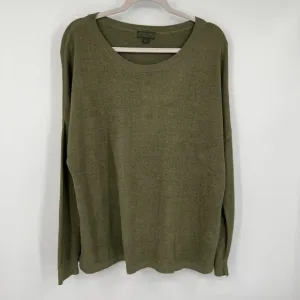 Barefoot Dreams Womens Cozy Chic Ultra Lite Green Comfort Sweater Shirt Top Larg