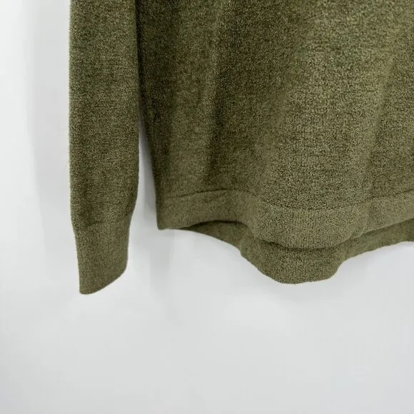 Barefoot Dreams Womens Cozy Chic Ultra Lite Green Comfort Sweater Shirt Top Larg