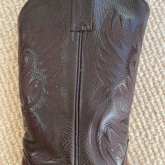Barely Worn Eel Skin African Boots Made In Mexico Vintage Brown Leather Cowboy