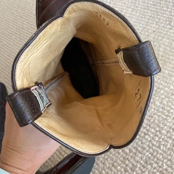 Barely Worn Eel Skin African Boots Made In Mexico Vintage Brown Leather Cowboy