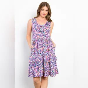 Be Stage Print Wrinkle Free Ruffled Dress