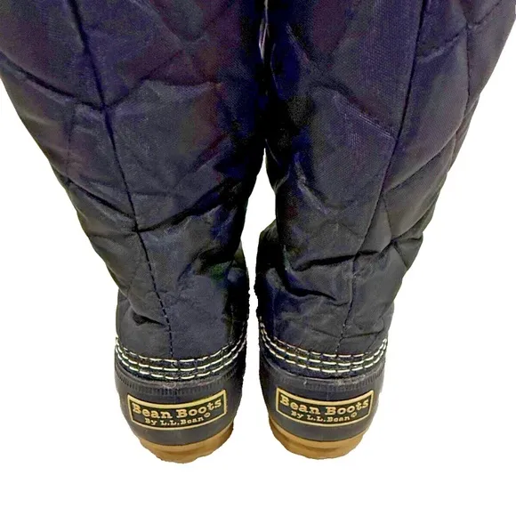 Bean Boots by L.L. Bean Black Quilted Sherpa Lined Tall Knee Boots; Size 6M