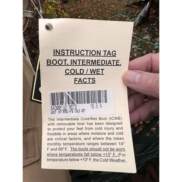 Belleville Gortex ICWT intermediate, Cold/Wet Military Combat Boots Sz 16 Narrow