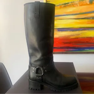 BELSTAFF Size 7.5 (UK 36.5) Women’s Black Leather Warringdon MOTO Biker Boots