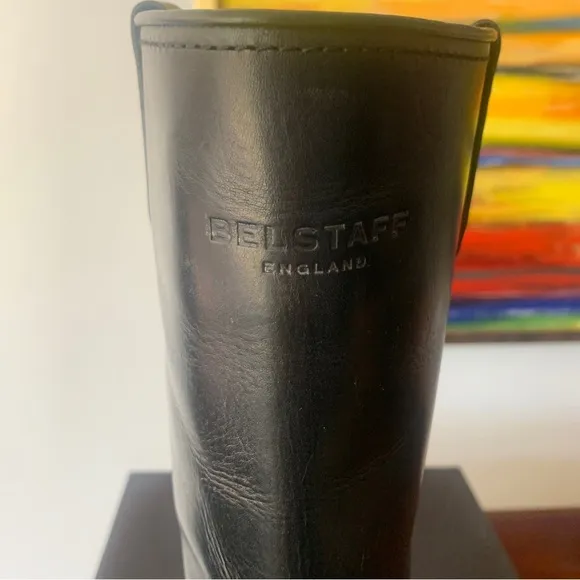 BELSTAFF Size 7.5 (UK 36.5) Women’s Black Leather Warringdon MOTO Biker Boots