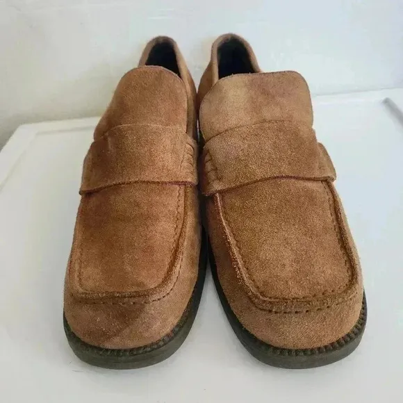 Bernardo Billy brown suede loafers