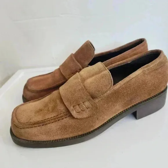 Bernardo Billy brown suede loafers