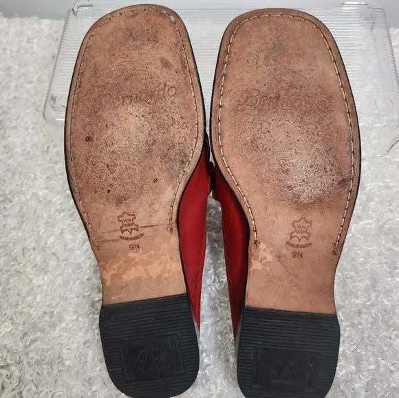 Bernardo Red Moccasin-Style Slip-On Loafers Size 9