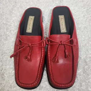 Bernardo Red Moccasin-Style Slip-On Loafers Size 9