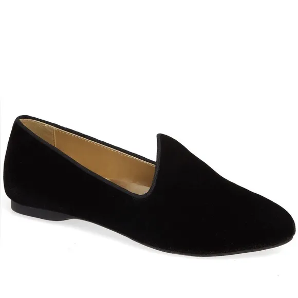 Birdies 7 The Heron Black Velvet Loafers