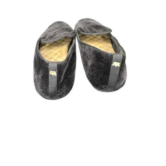 BIRDIES Black Velvet Classic Round Toe Slip On The Starling Loafers Size 10 1/2