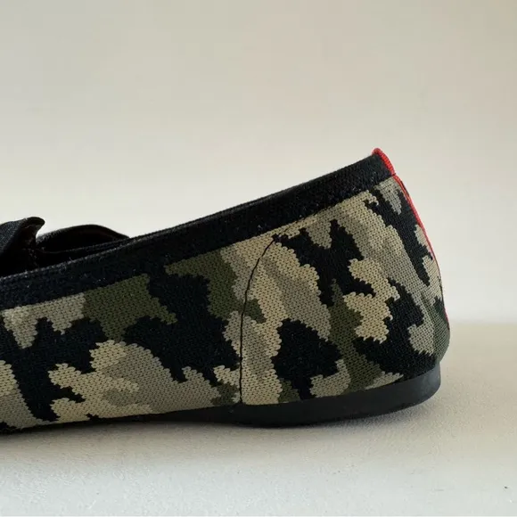 Birdies Blackbird Flats Loafer Camo Green Point Knit Comfort Work Casual 9.5
