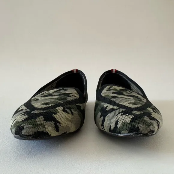Birdies Blackbird Flats Loafer Camo Green Point Knit Comfort Work Casual 9.5