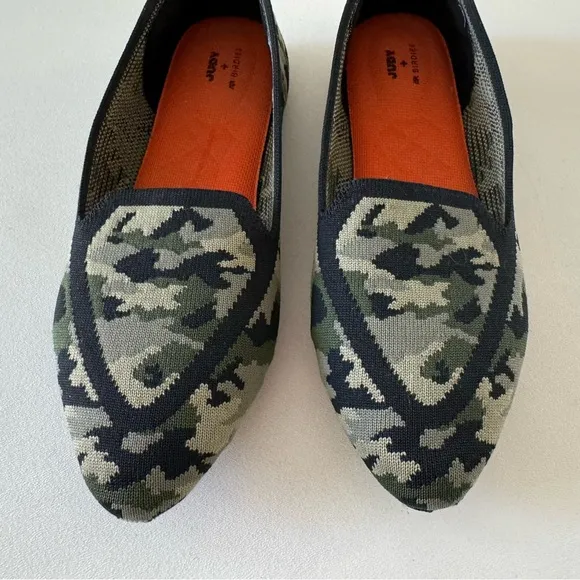 Birdies Blackbird Flats Loafer Camo Green Point Knit Comfort Work Casual 9.5
