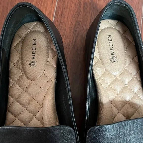 BIRDIES Limited Edition VOTE black leather loafers flats Womens Sz 7.5