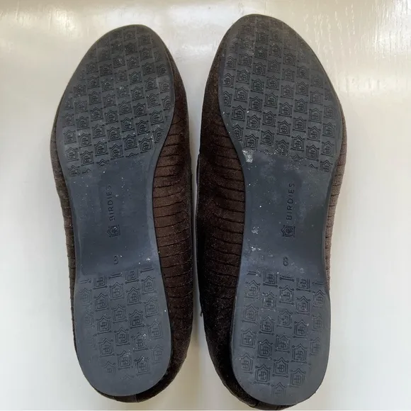 Birdies Loafers Velvet Slip Ons Starling Python Embossed Flats Brown Size 8