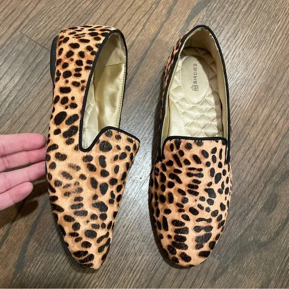 Birdies Starling Haircalf Cheetah Slip On Flat Loafers