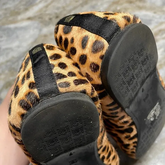 Birdies Starling Haircalf Cheetah Slip On Flat Loafers