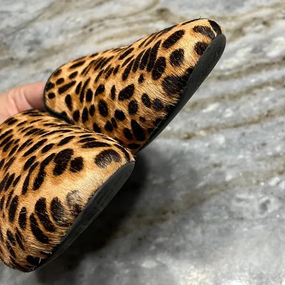 Birdies Starling Haircalf Cheetah Slip On Flat Loafers