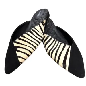 Birdies Swan Slides – Zebra Calf Hair &amp; Suede – Size 7.5 – Excellent Condition