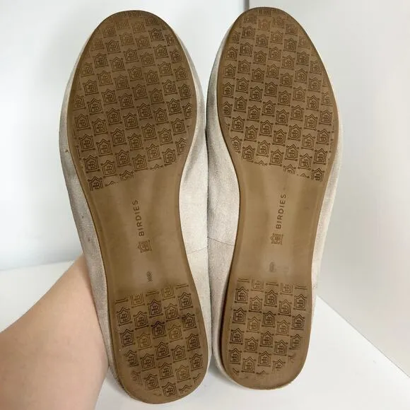 BIRDIES The Starling Flat Loafers Womens Size 9 Slip On Latte Suede Beige Basics