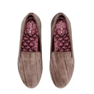 Birdies The Starling Flats Loafer Moonstone Brown Crushed Velvet