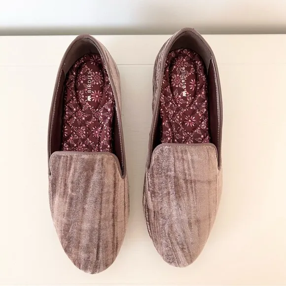 Birdies The Starling Flats Loafer Moonstone Brown Crushed Velvet